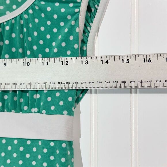 Wet Seal Green White Polka Dot Tie Back Top Medium Y2K 90s Vintage Made in USA - Picture 3 of 8